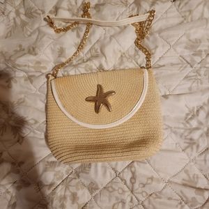 KIM ROGERS Starfish Paper Straw Crossbody Bag